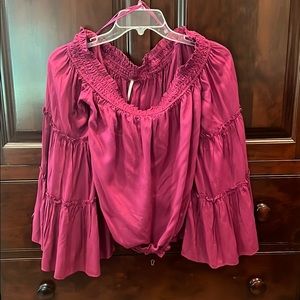 Free People off the shoulder crop blouse